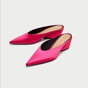 Zara Pink Heel Mules